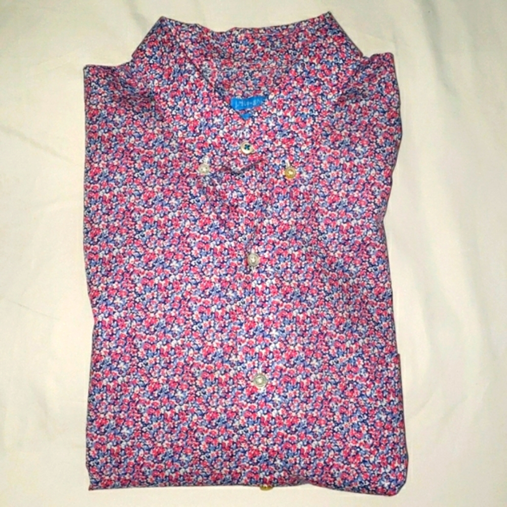 J. McLaughlin Modern Fit Long Sleeve Shirt Flowered (Size M)